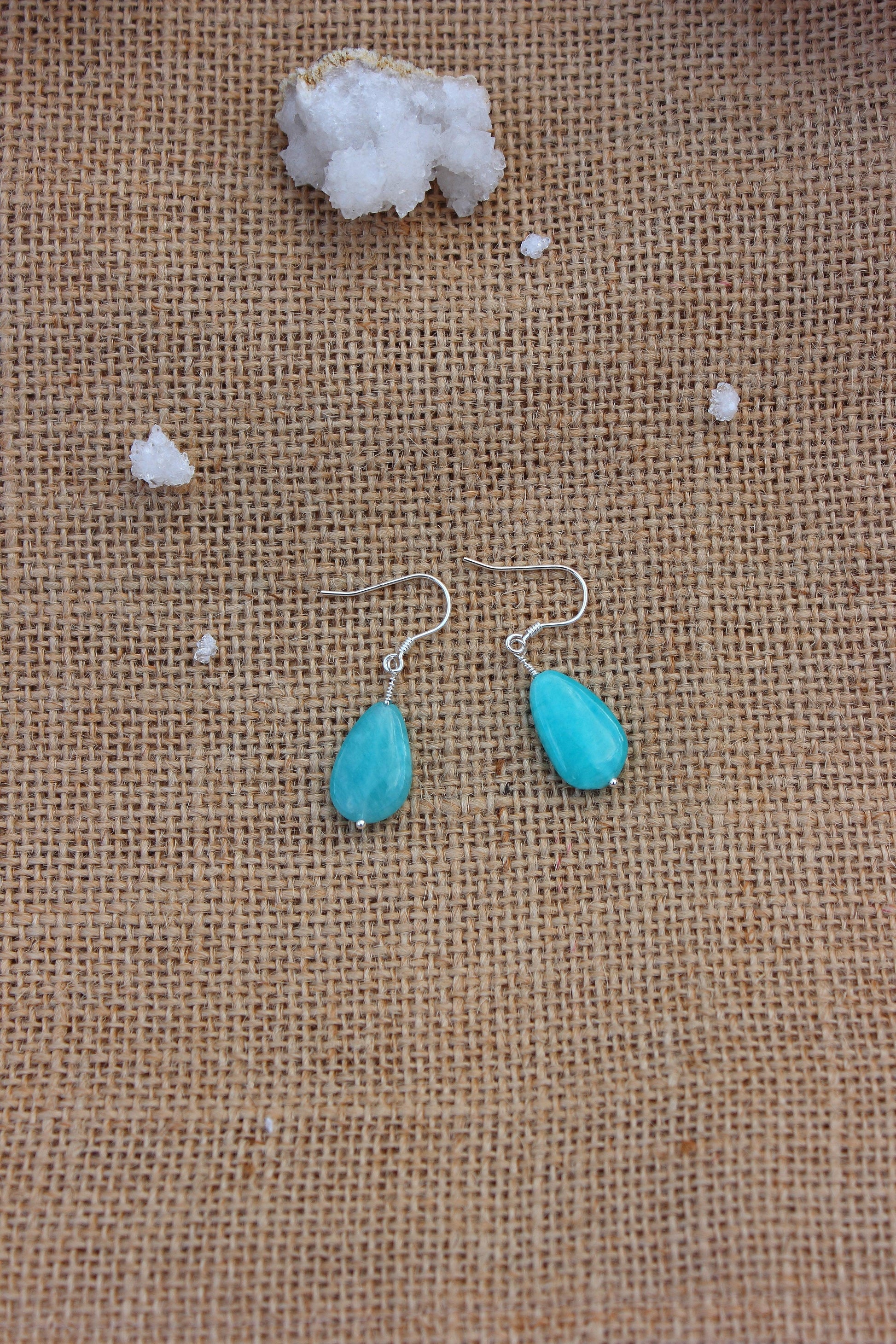 Amazonite Tear Drop Earrings