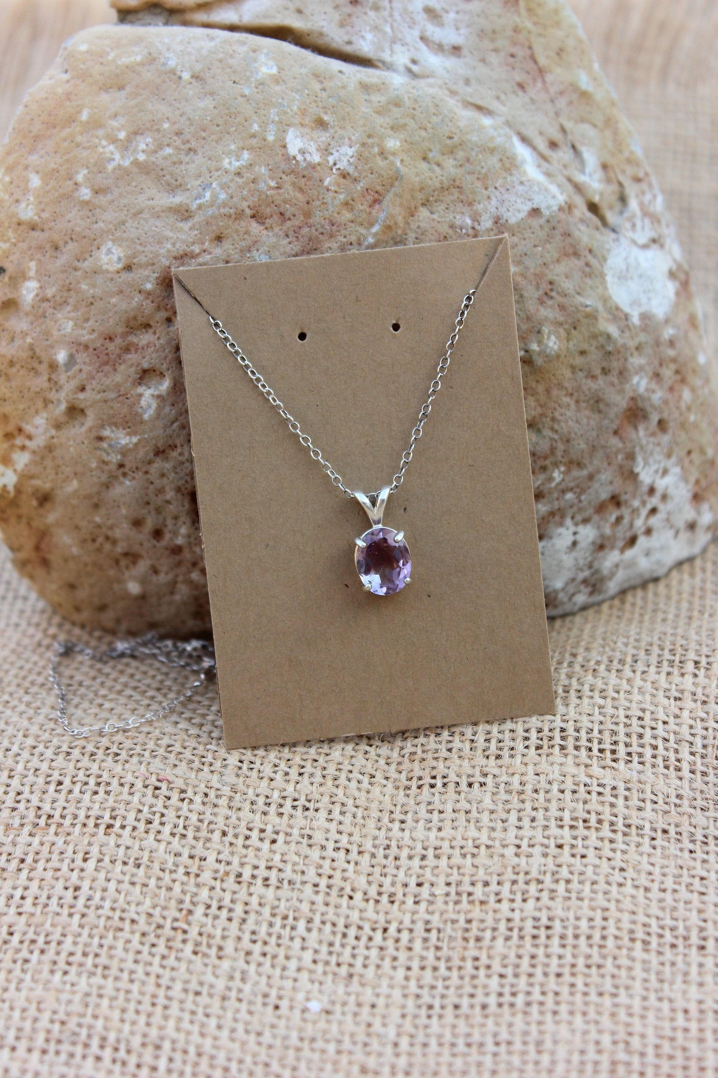 Lavender Amethyst Oval Pendant