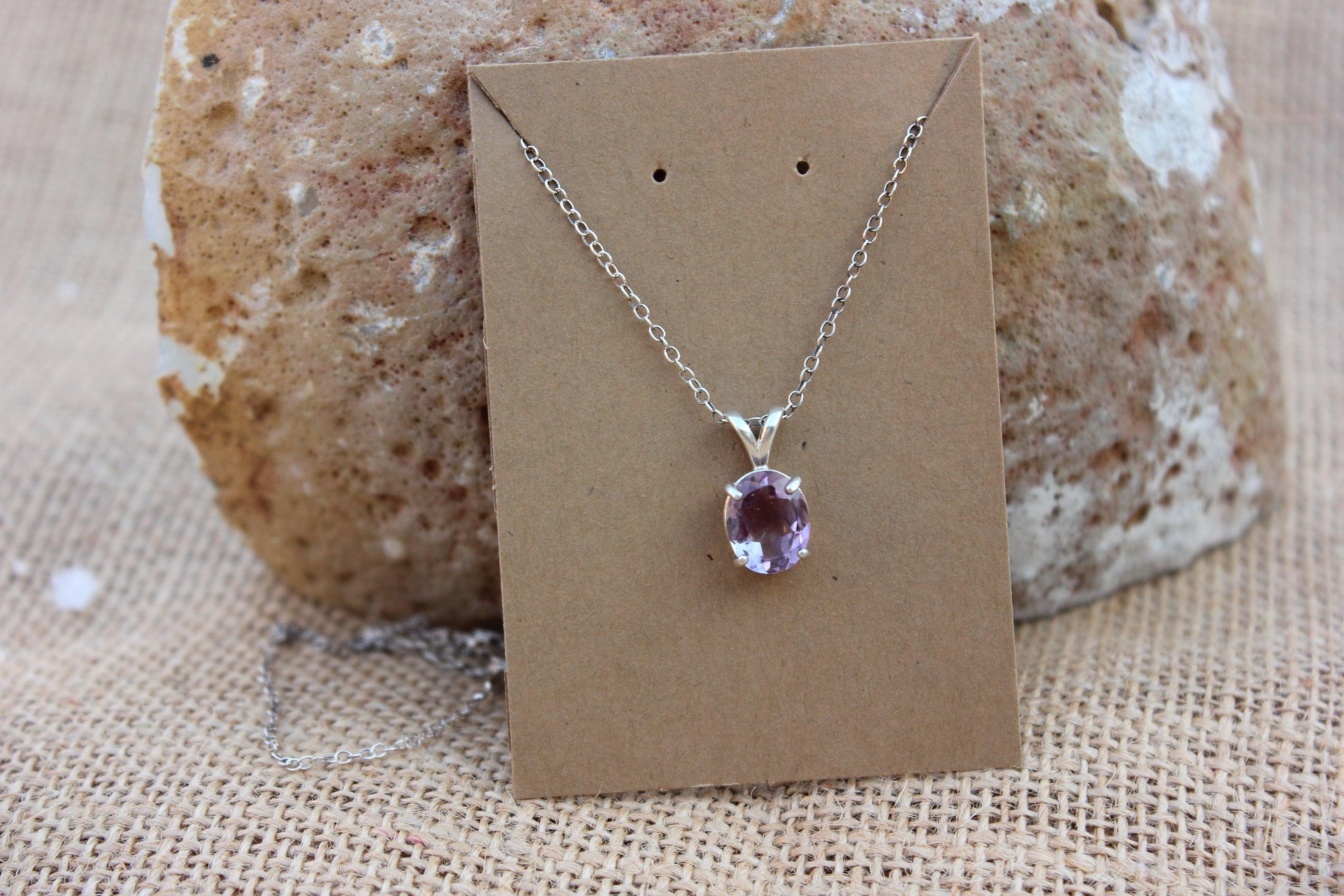 Lavender Amethyst Oval Pendant