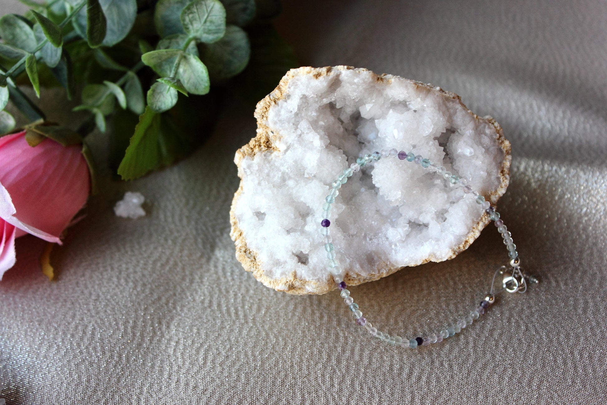 Blue Fluorite Micro faceted Bracelet