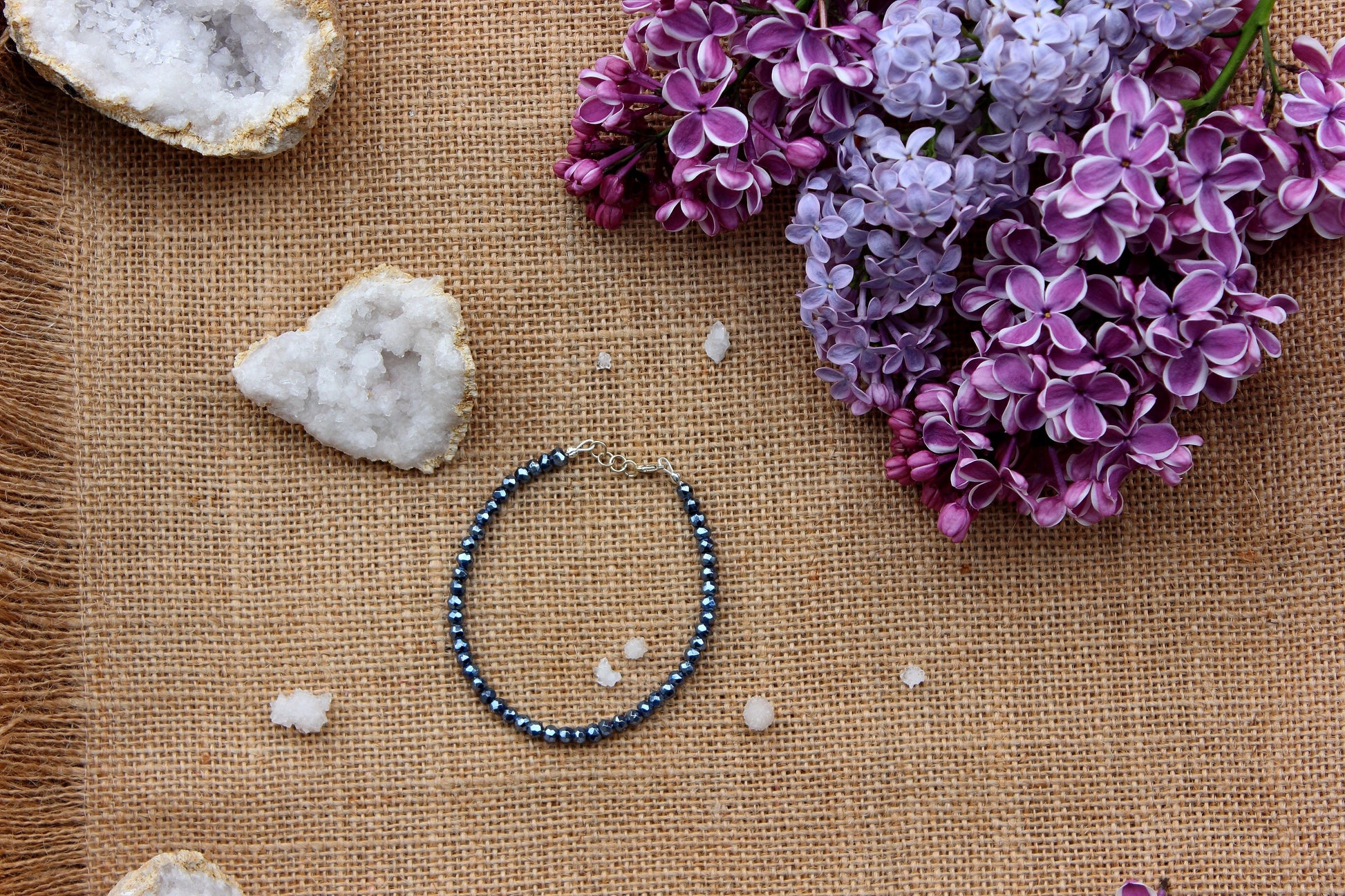 Blue Pyrite faceted bracelet
