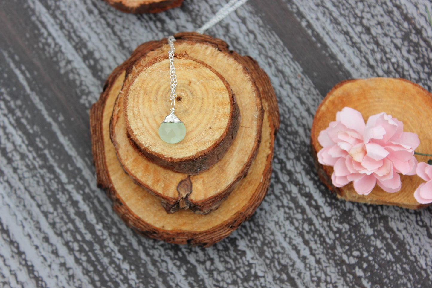 Green Chalcedony Briolette Necklace