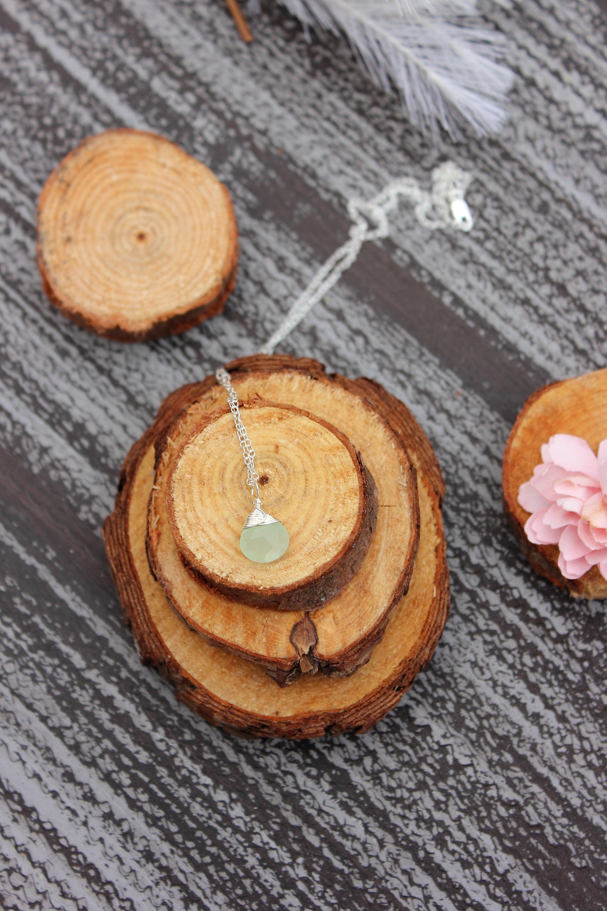 Green Chalcedony Briolette Necklace