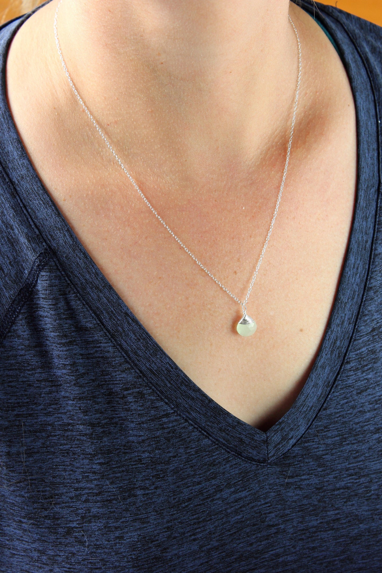 Green Chalcedony Briolette Necklace