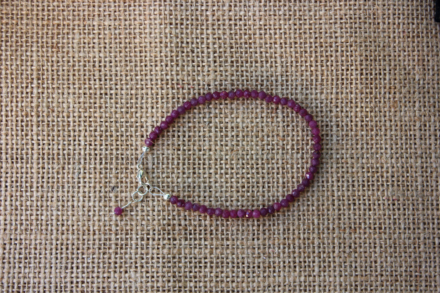 Ruby faceted bracelet