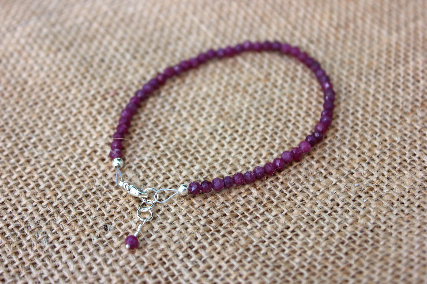 Ruby faceted bracelet
