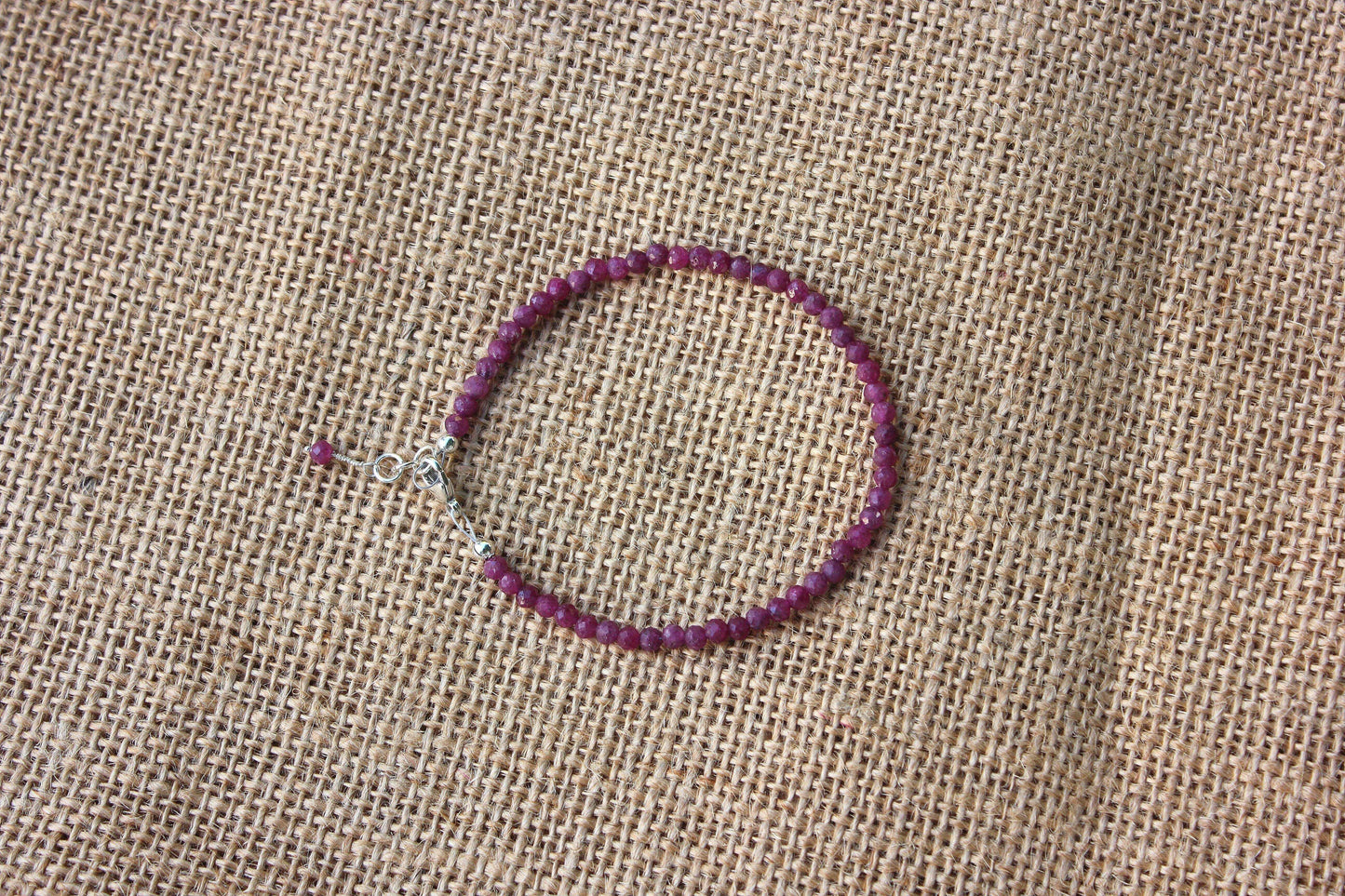 Ruby faceted bracelet