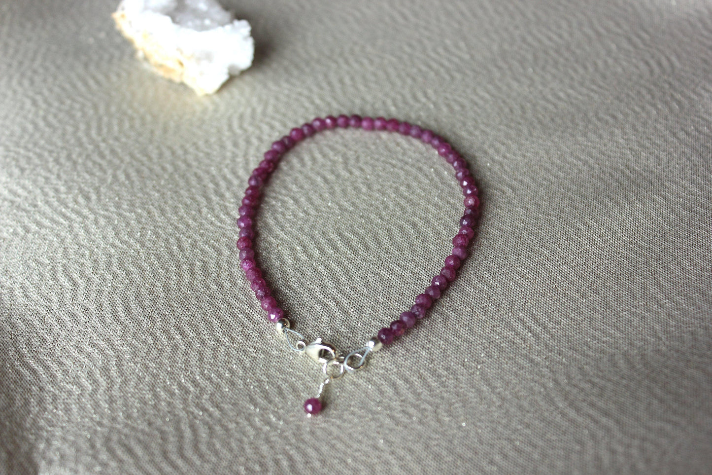 Ruby faceted bracelet