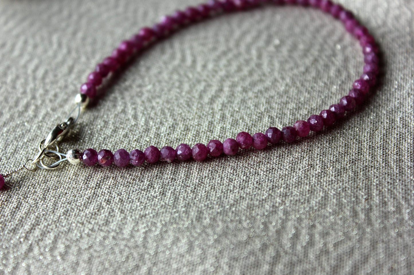 Ruby faceted bracelet