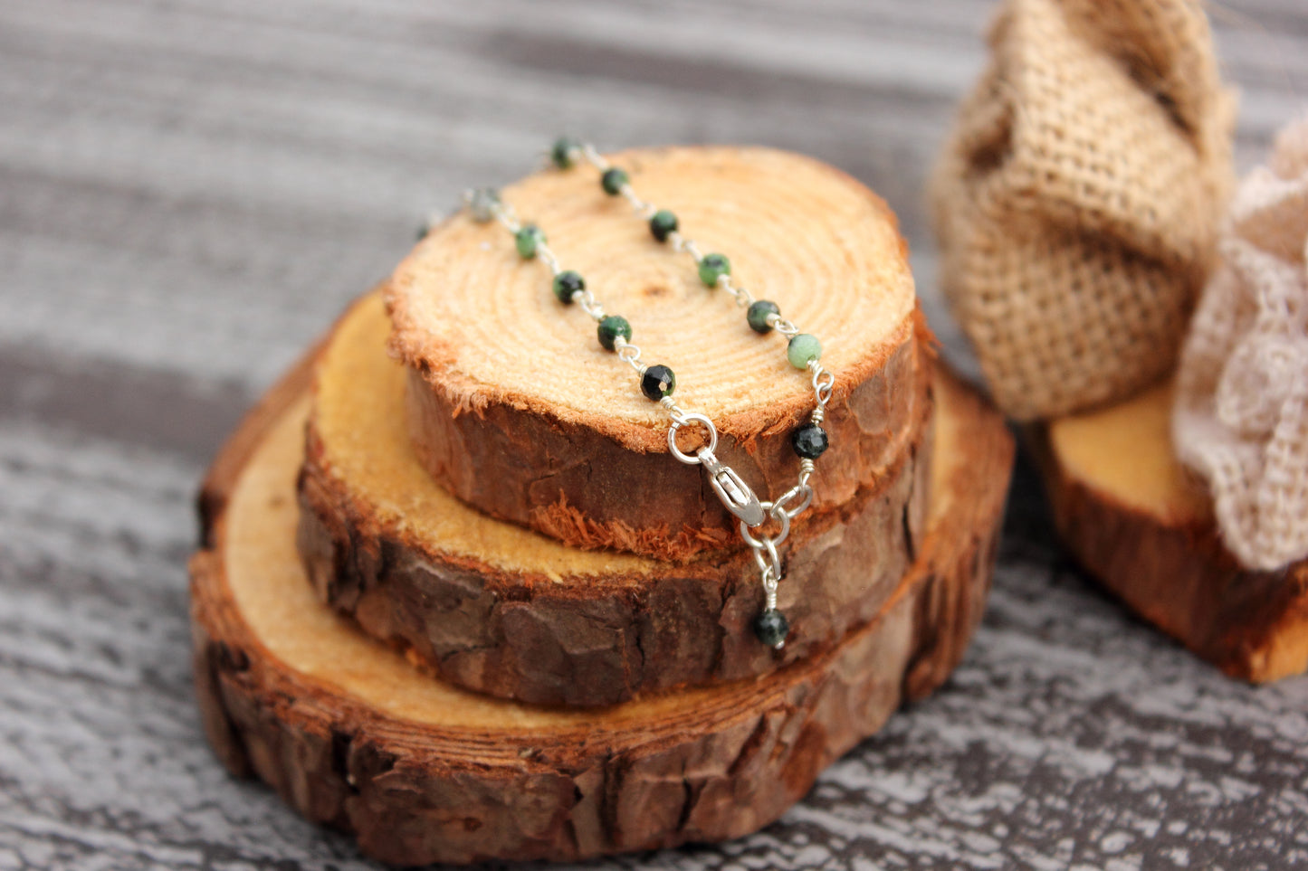 Ruby in Zoisite Rosary Chain Bracelet