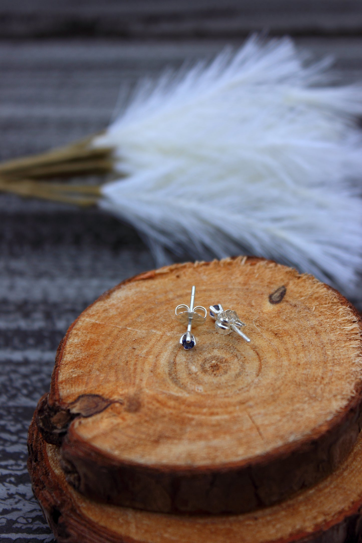 Tiny Gemstone Studs - Sapphires