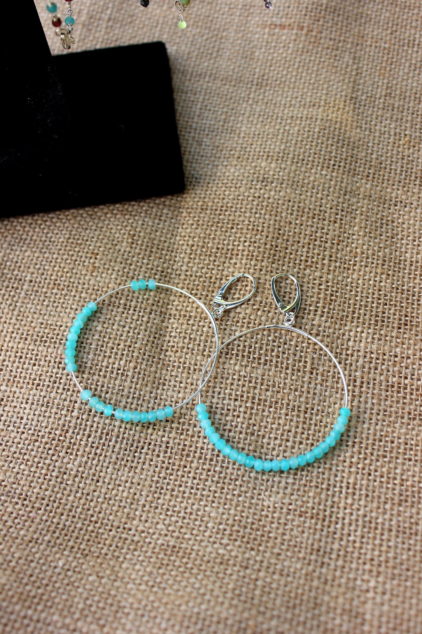Amazonite Large Hoop Earrings