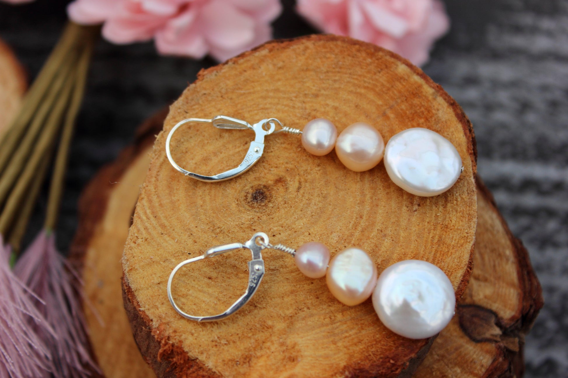 Ombre Pearl Dangle Earrings
