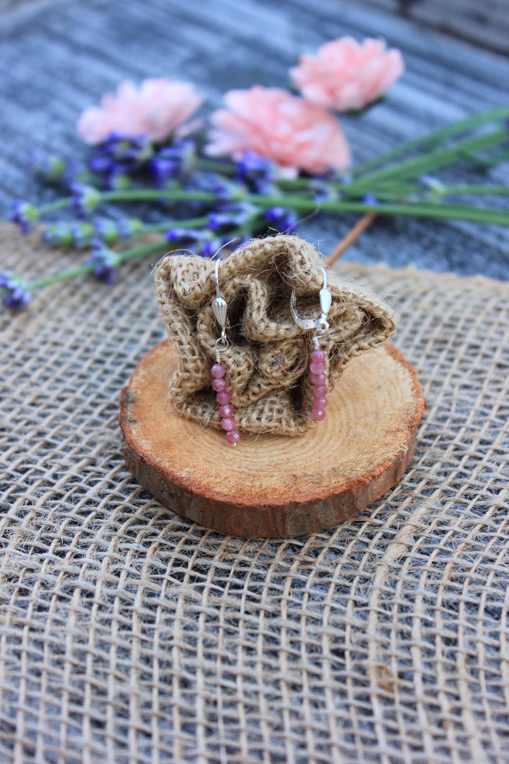 Pink Tourmaline Earrings