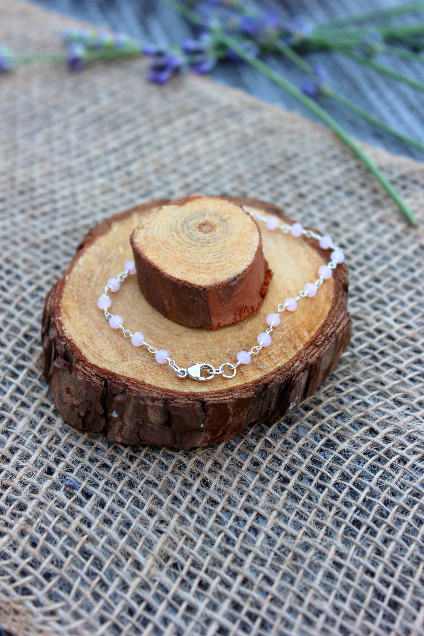 Rose quartz rosary chain