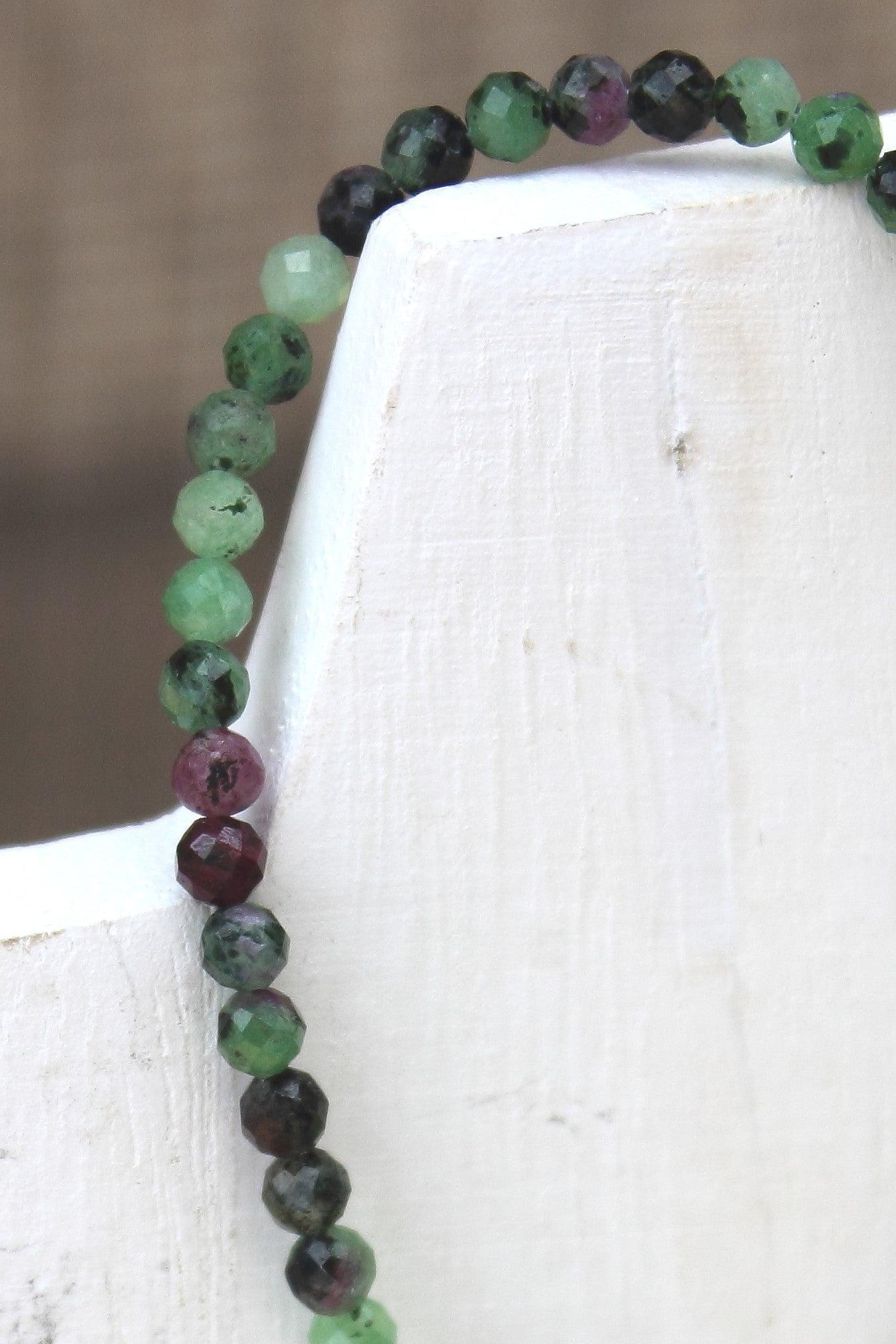 Ruby in Zoisite faceted bracelet