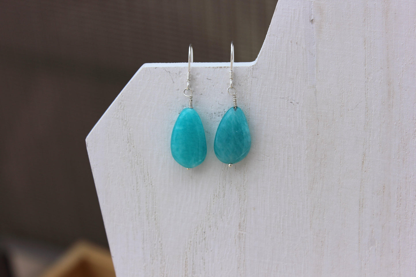 Amazonite Tear Drop Earrings