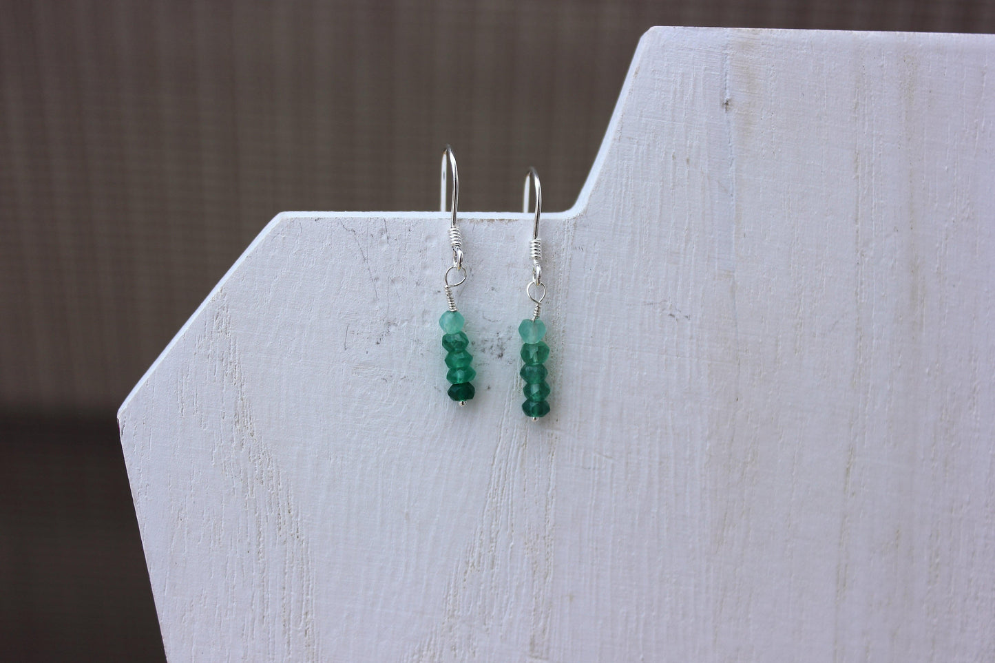 Shaded Green Onyx Earrings