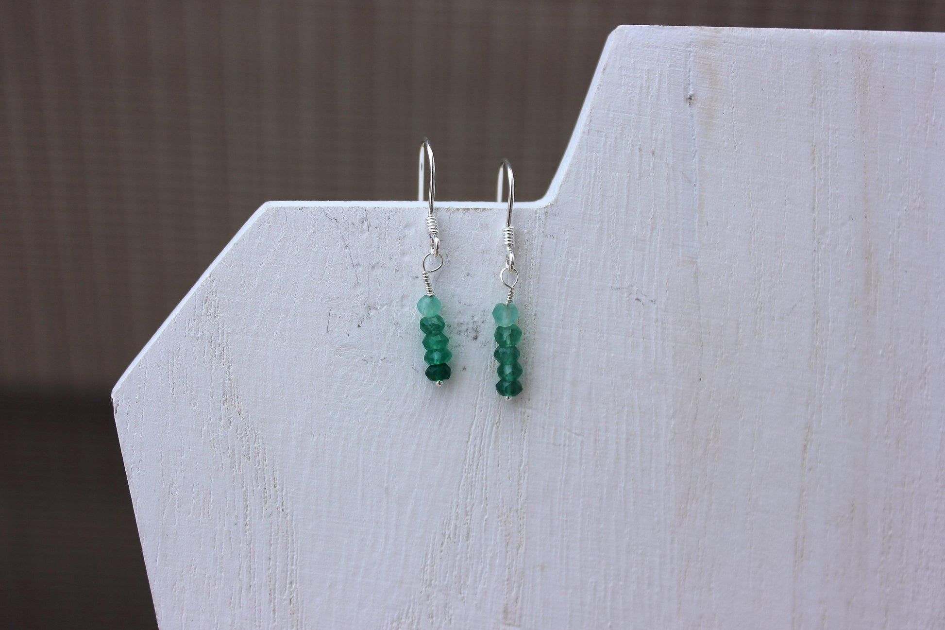 Shaded Green Onyx Earrings