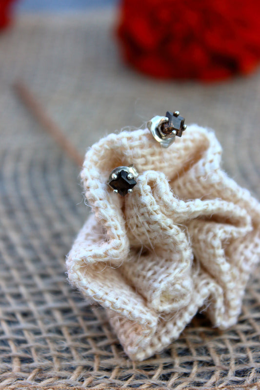 Smoky Quartz studs