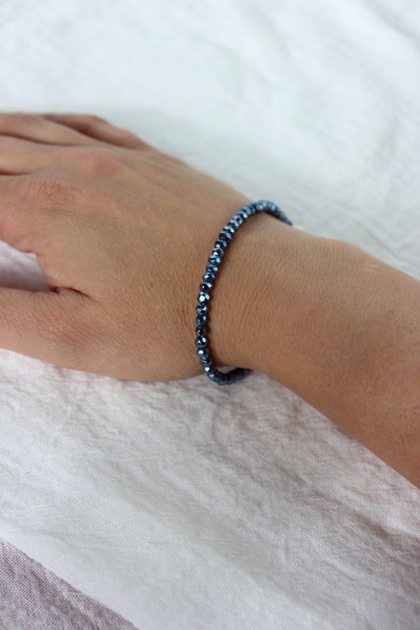 Blue Pyrite faceted bracelet