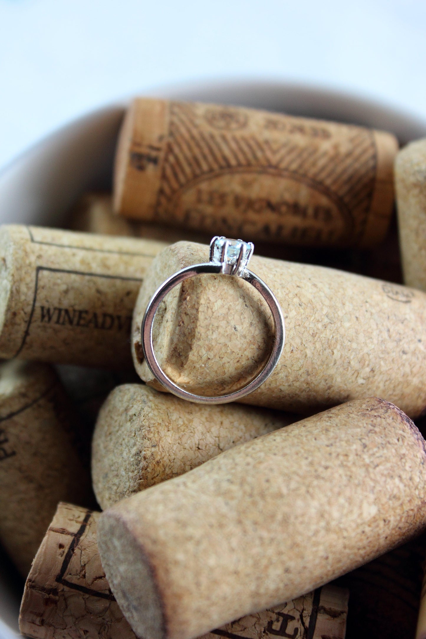 Round Cut Solitaire Silver Ring