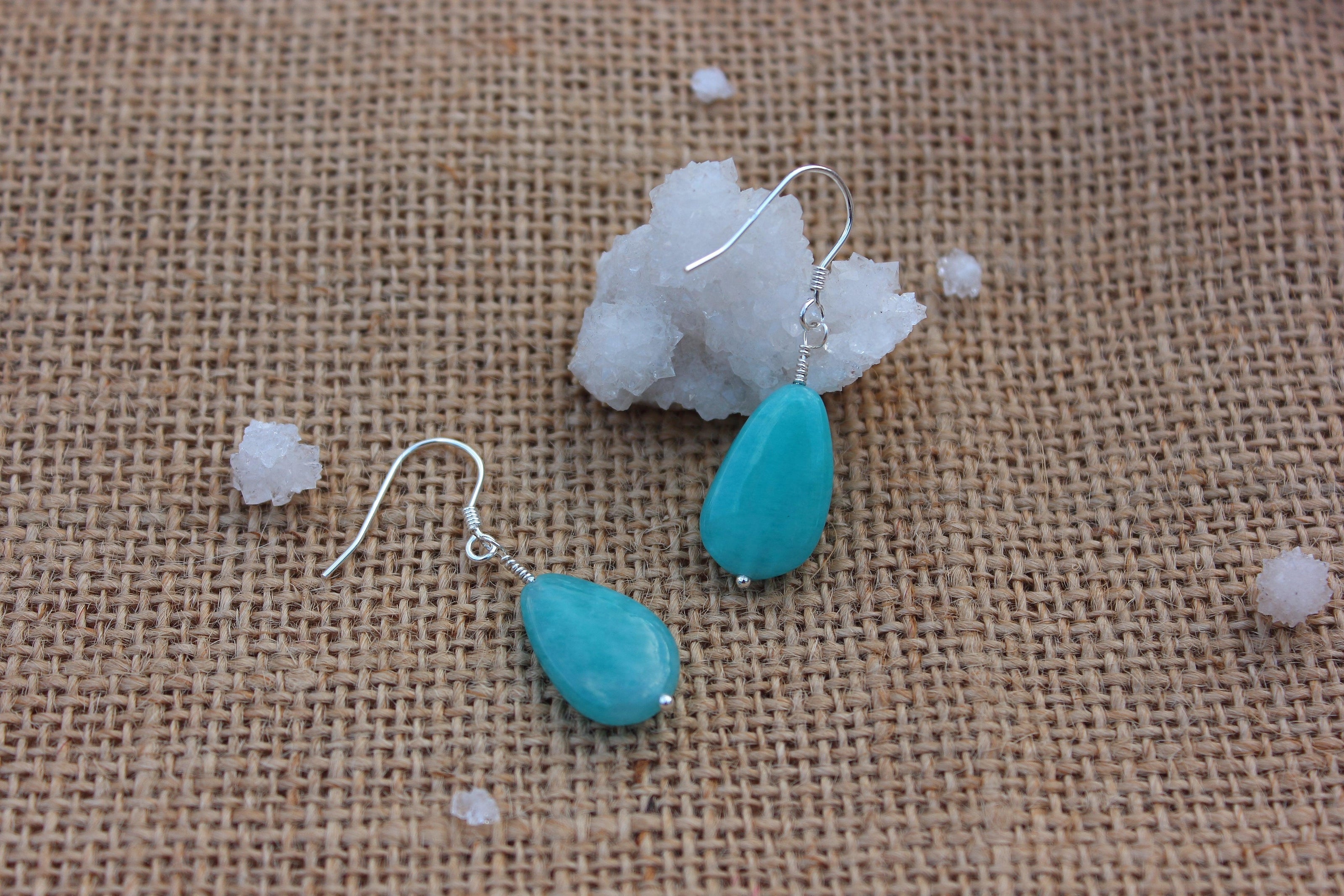 Amazonite Tear Drop Earrings