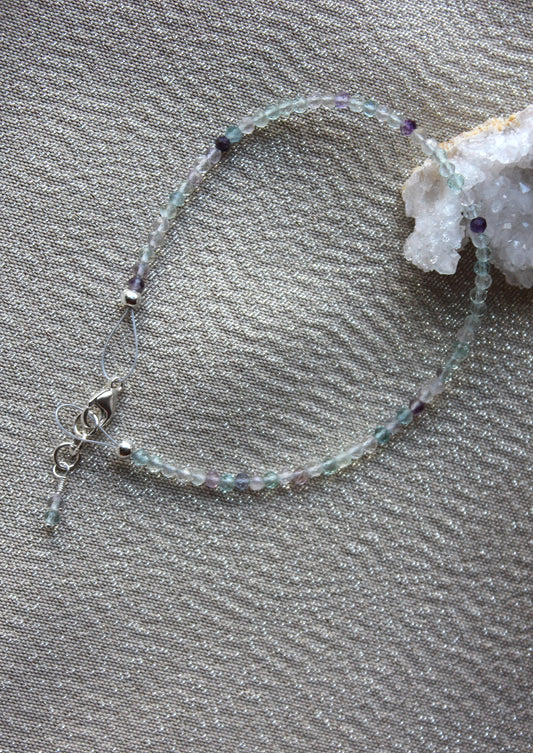 Blue Fluorite Micro faceted Bracelet