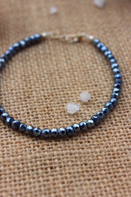 Blue Pyrite faceted bracelet