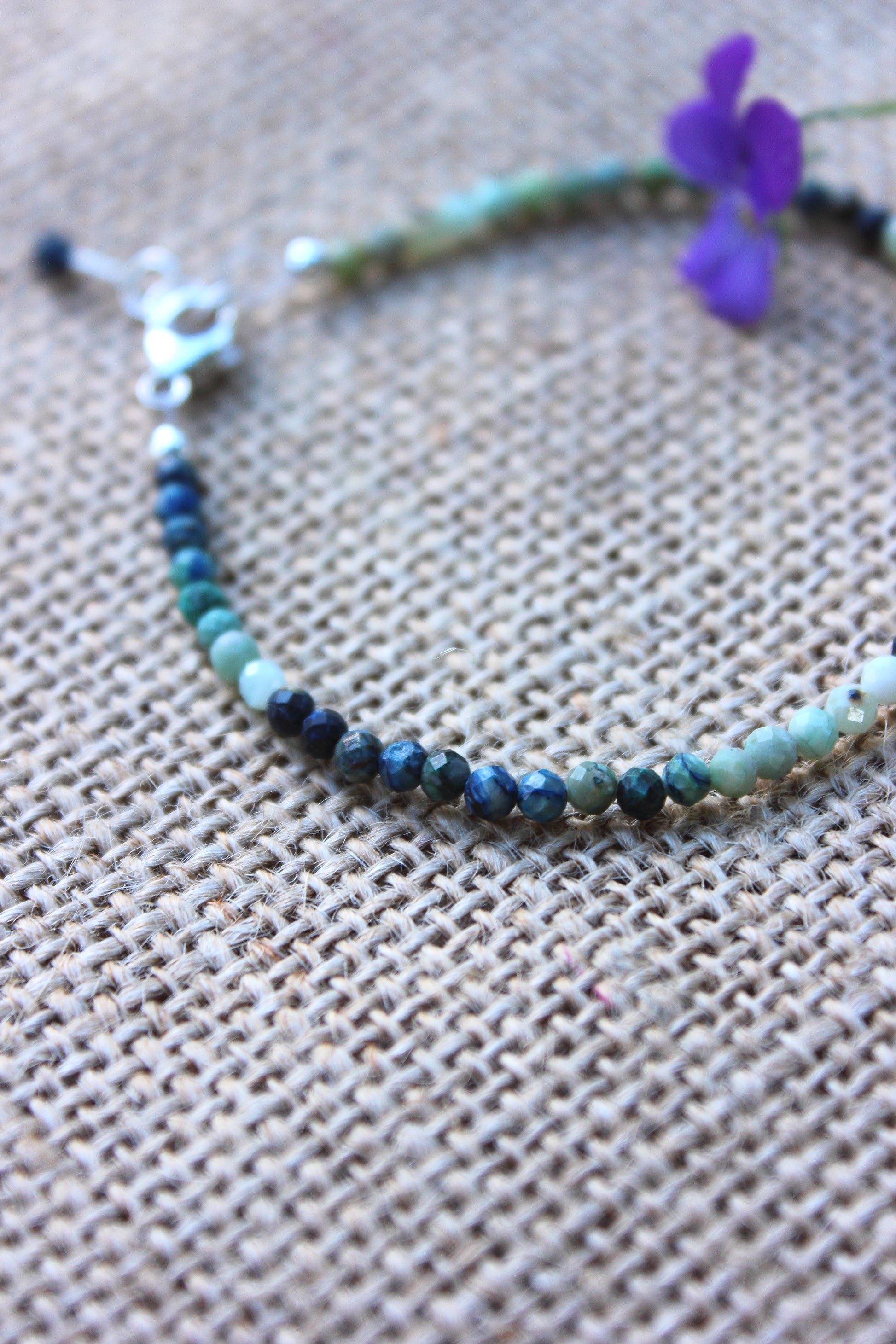 Chrysocolla faceted bracelet