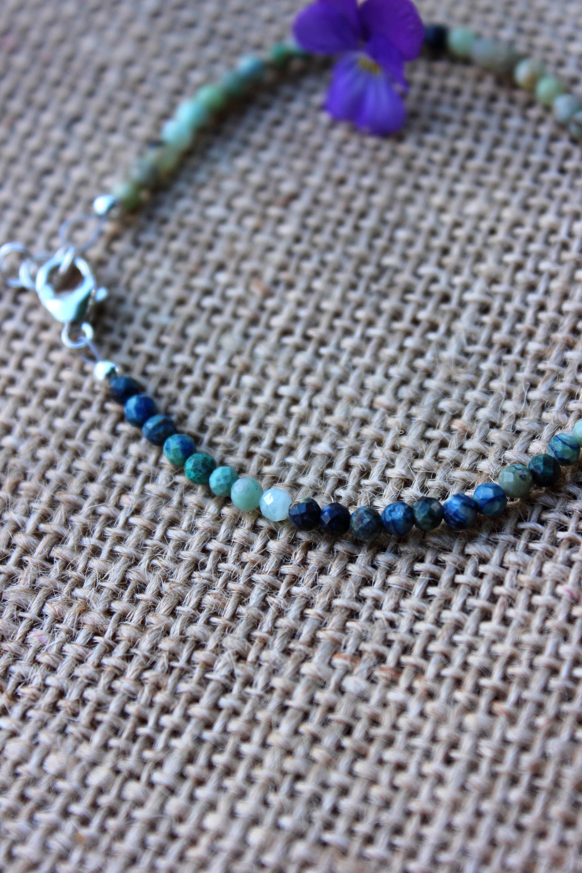 Chrysocolla faceted bracelet