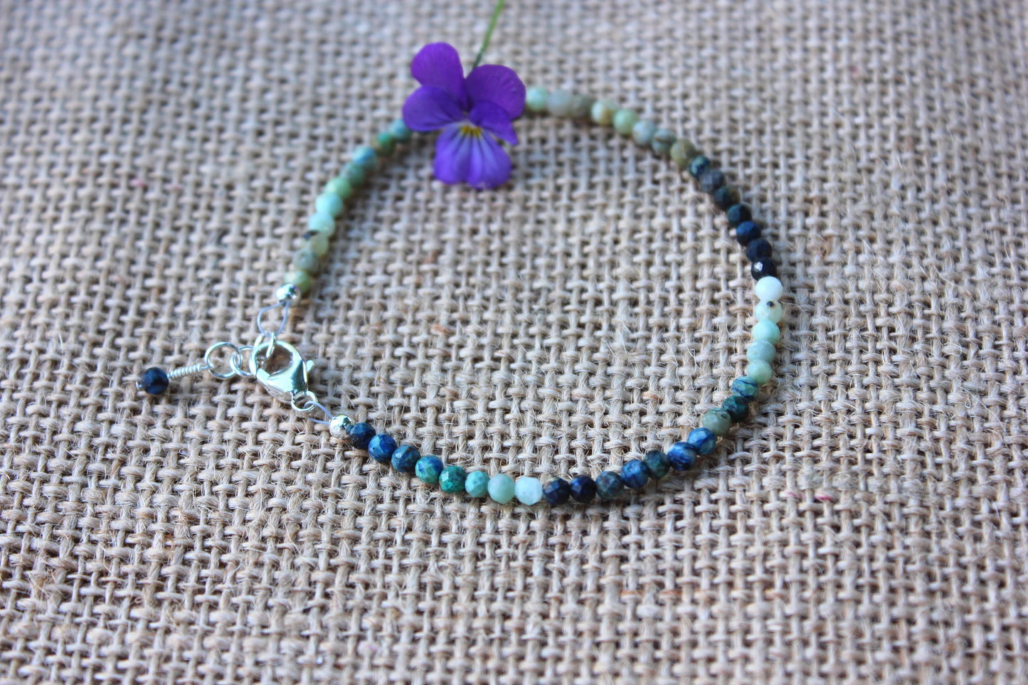 Chrysocolla faceted bracelet