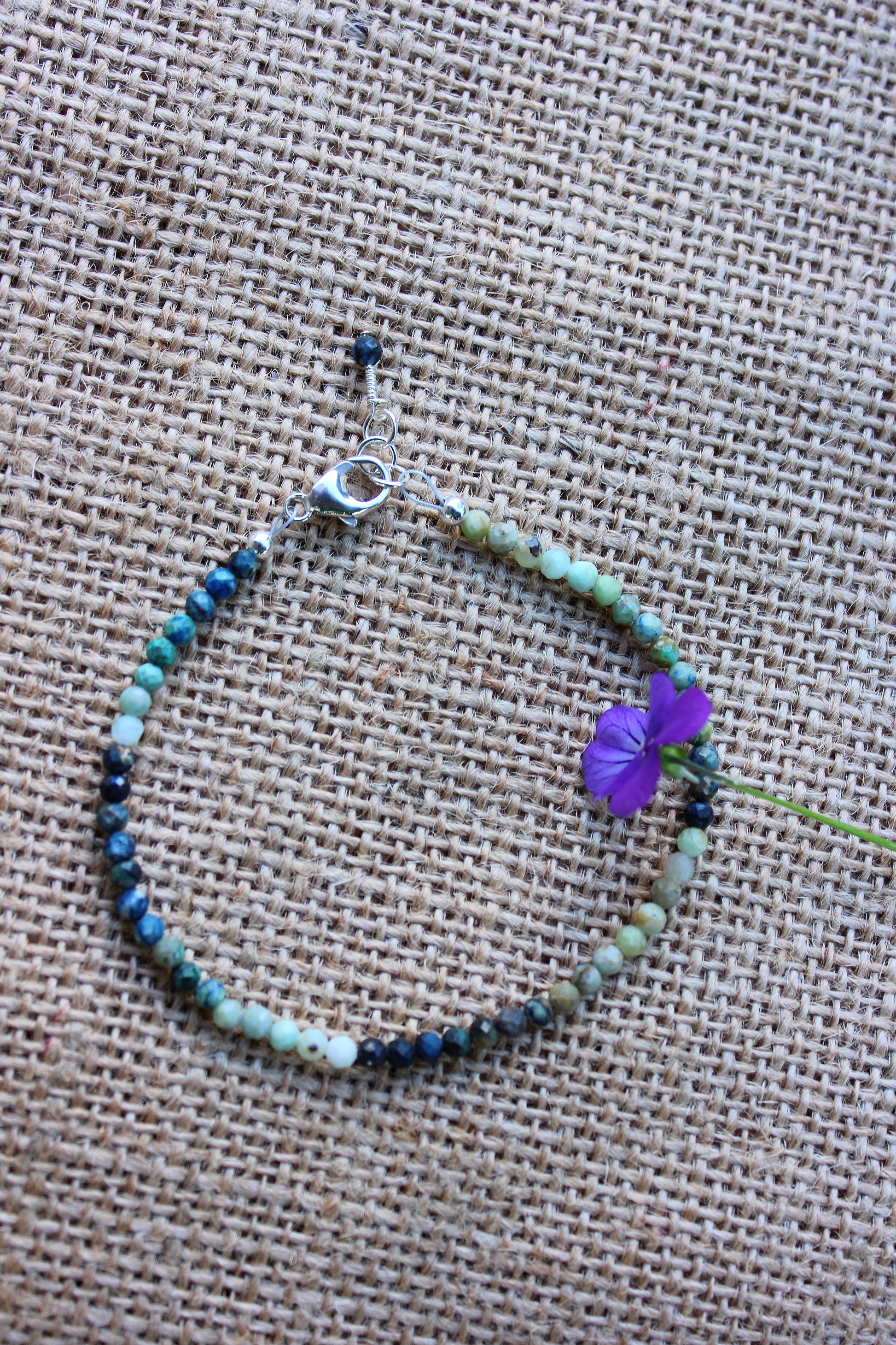 Chrysocolla faceted bracelet