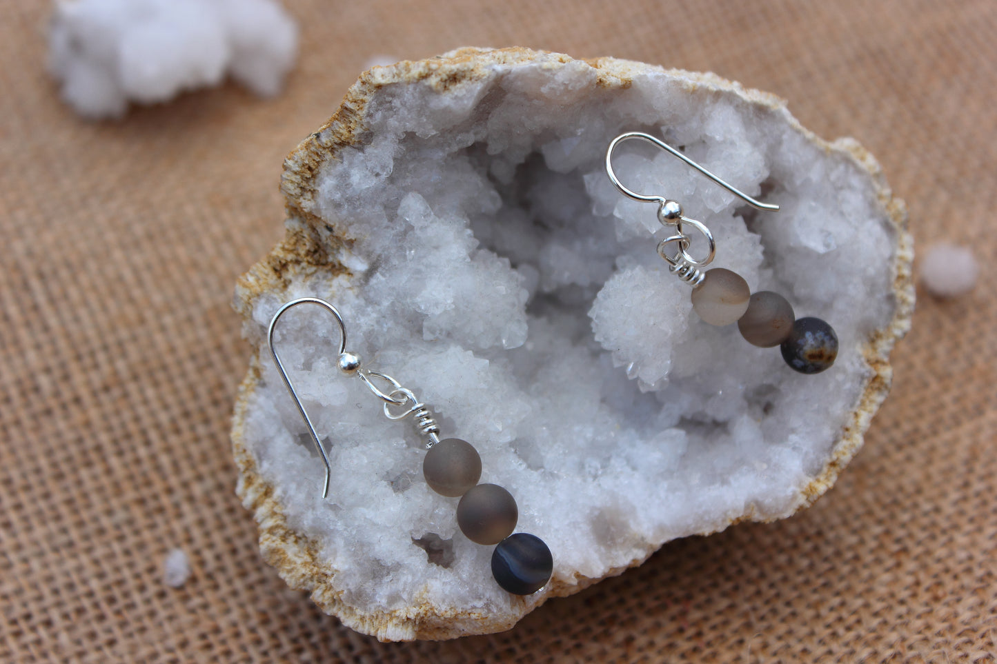 Druzy Agate Drop Earrings