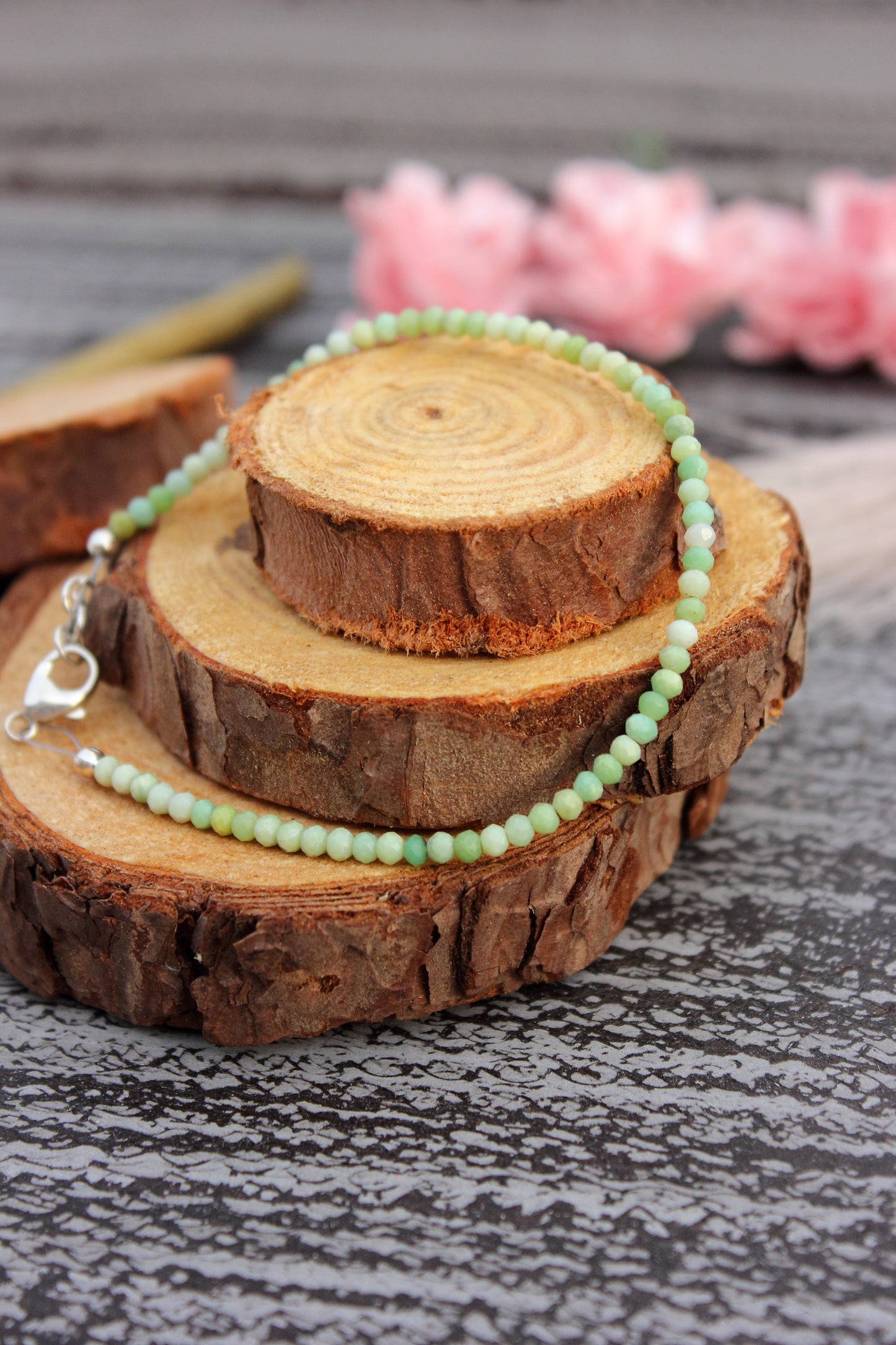 Green Opal faceted bracelet