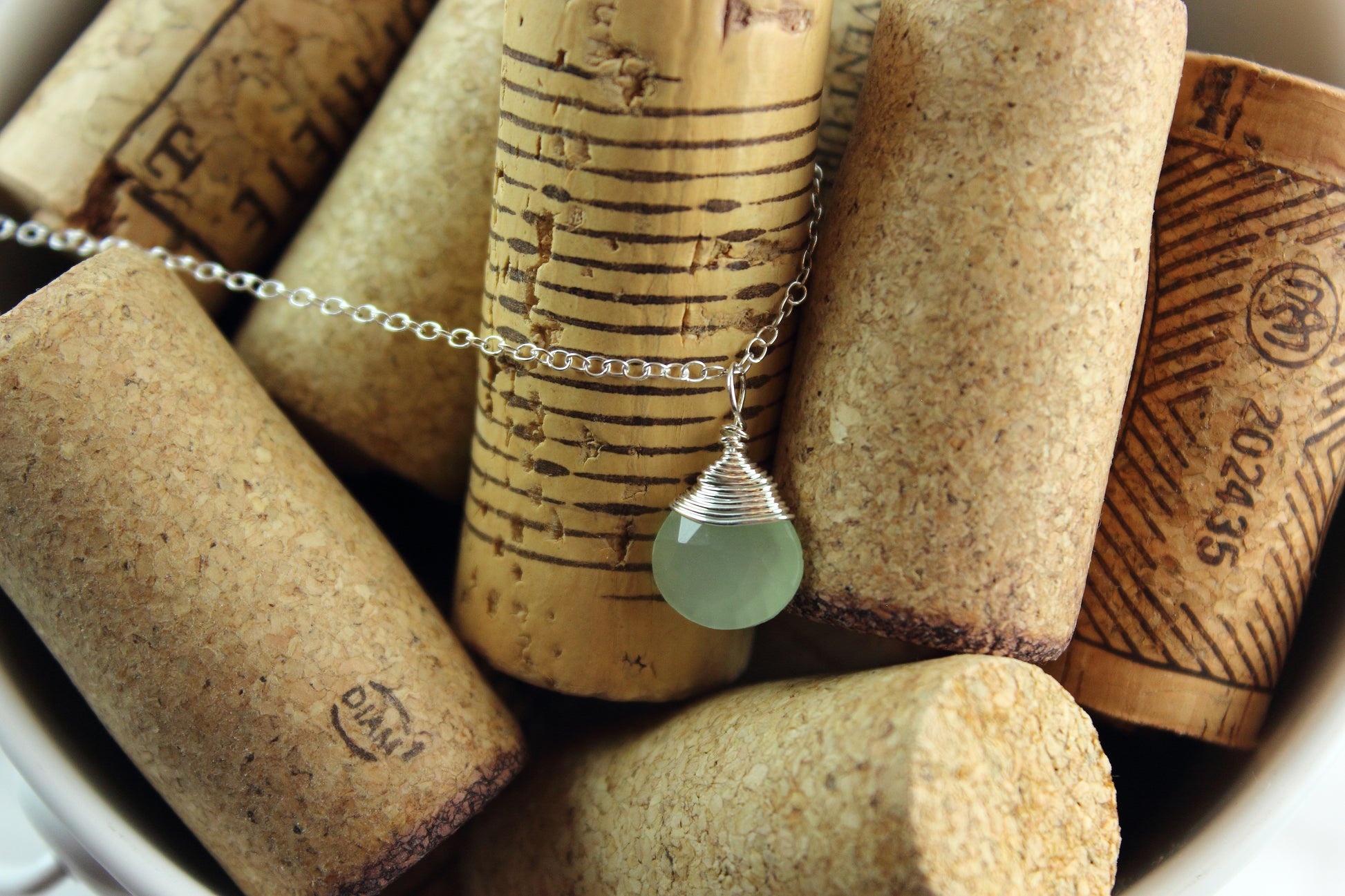 Green Chalcedony Briolette Necklace