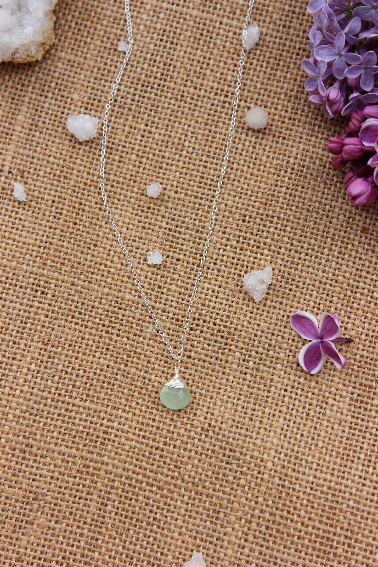 Green Chalcedony Briolette Necklace