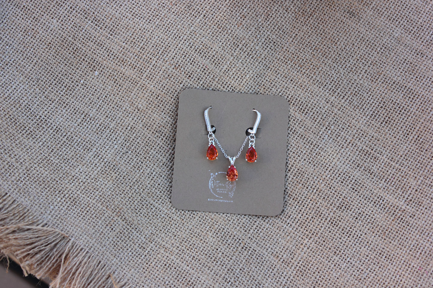 Padparadsha Sapphire Wedding Set