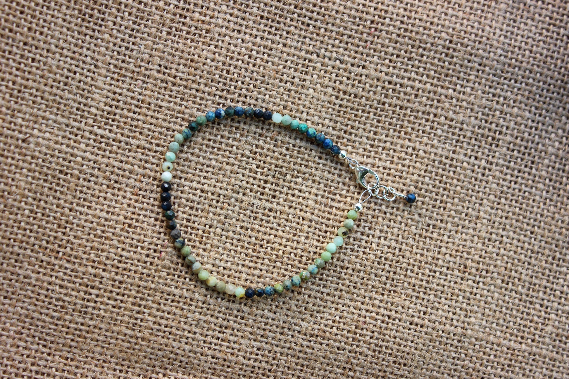 Chrysocolla faceted bracelet