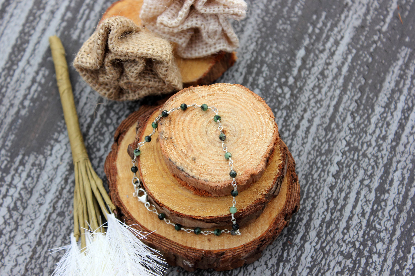 Ruby in Zoisite Rosary Chain Bracelet