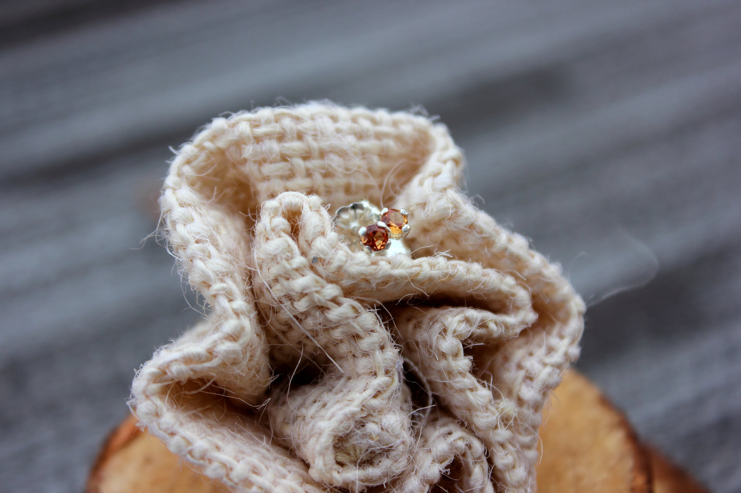 Tiny Gemstone Studs - Sapphires