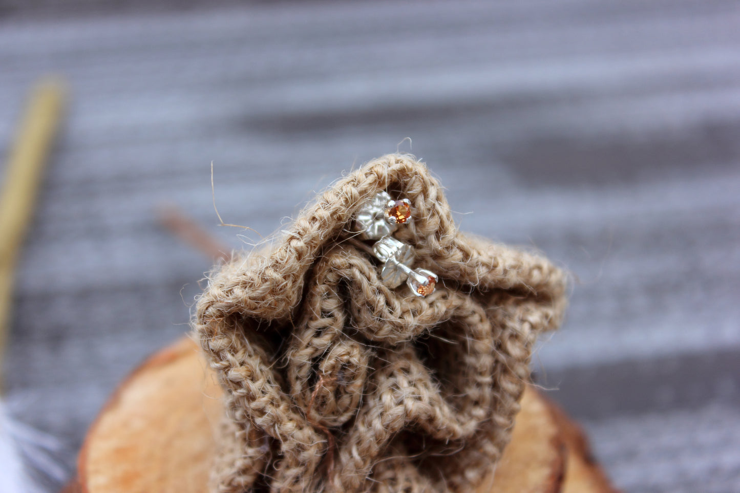 Tiny Gemstone Studs - Sapphires