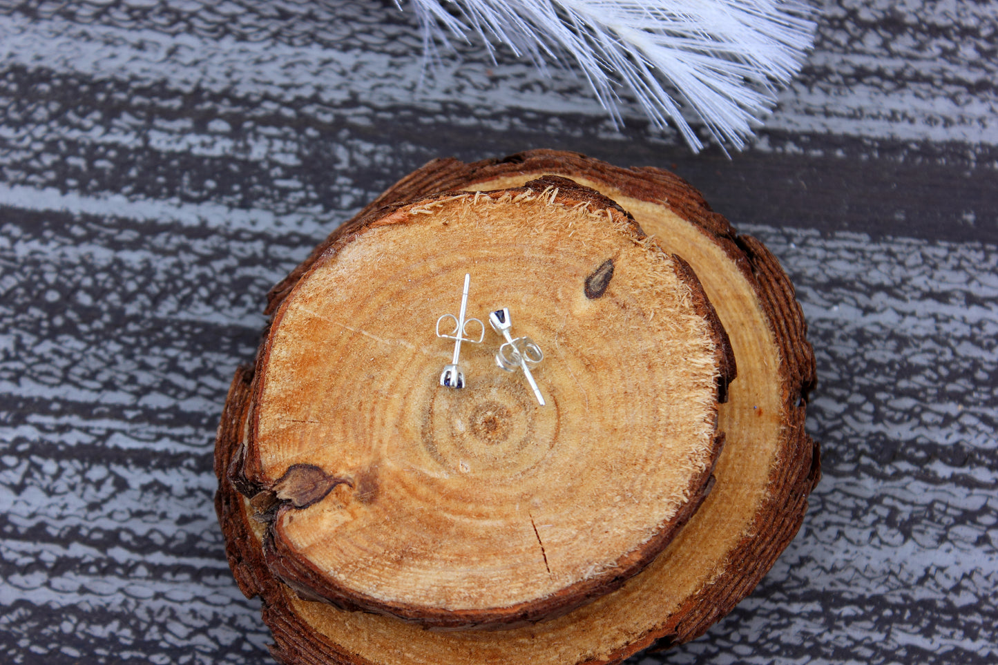 Tiny Gemstone Studs - Sapphires