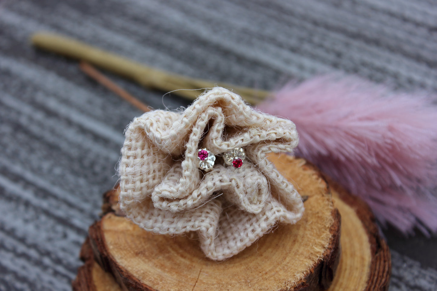 Tiny Gemstone Studs - Emerald and Ruby