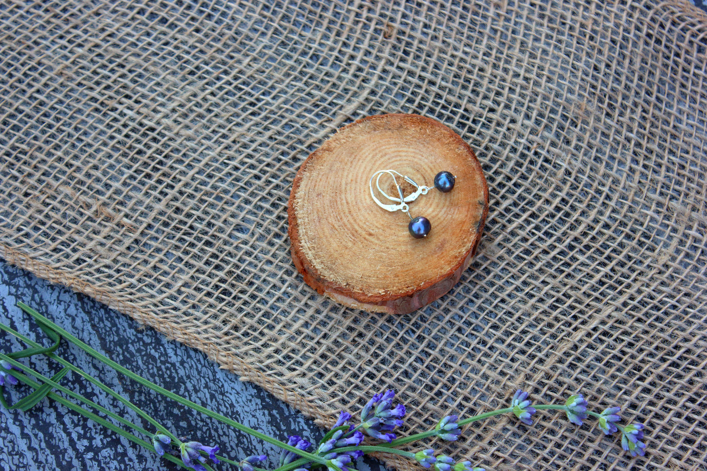 Peacock pearls on lever backs ear wires