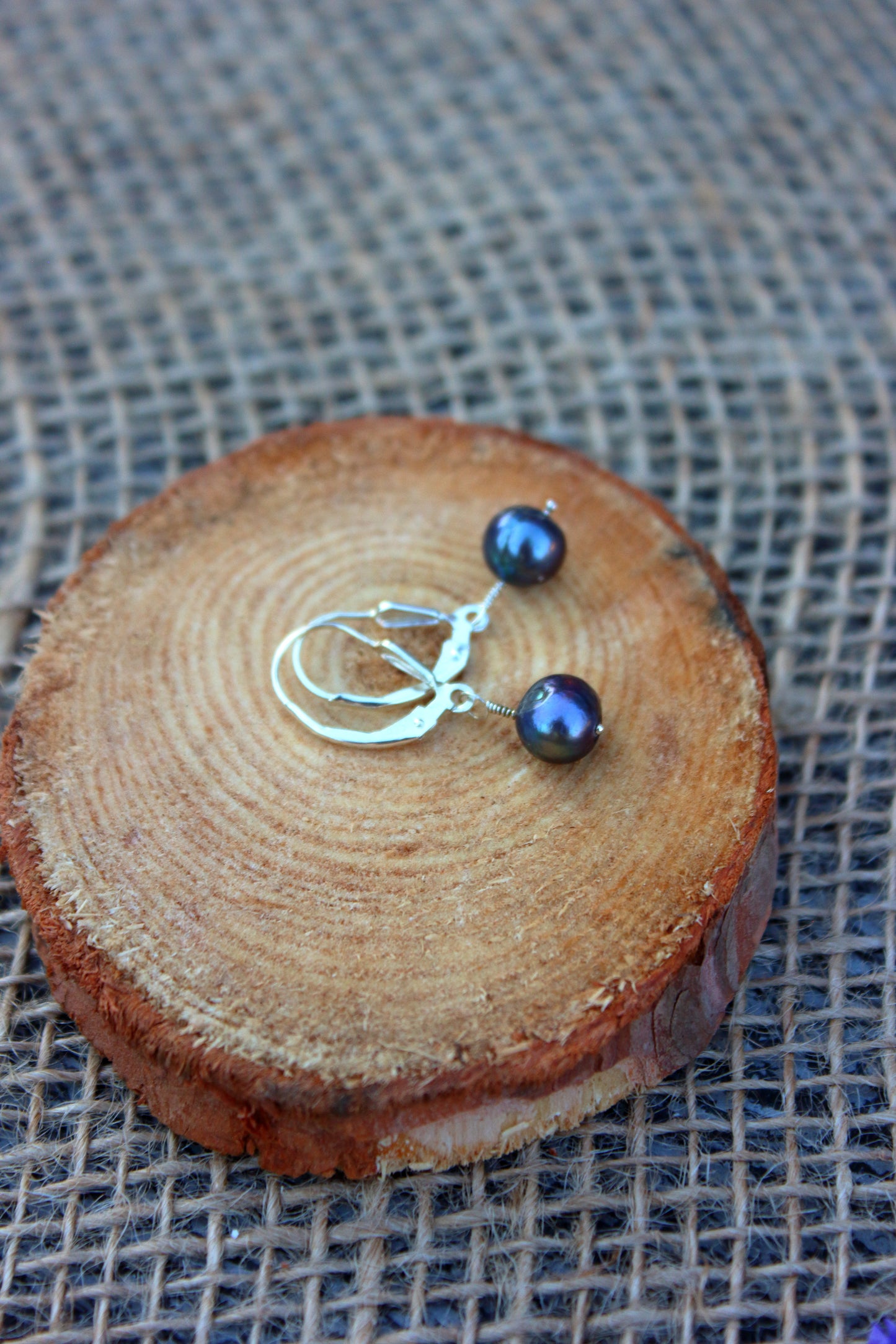 Peacock pearls on lever backs ear wires