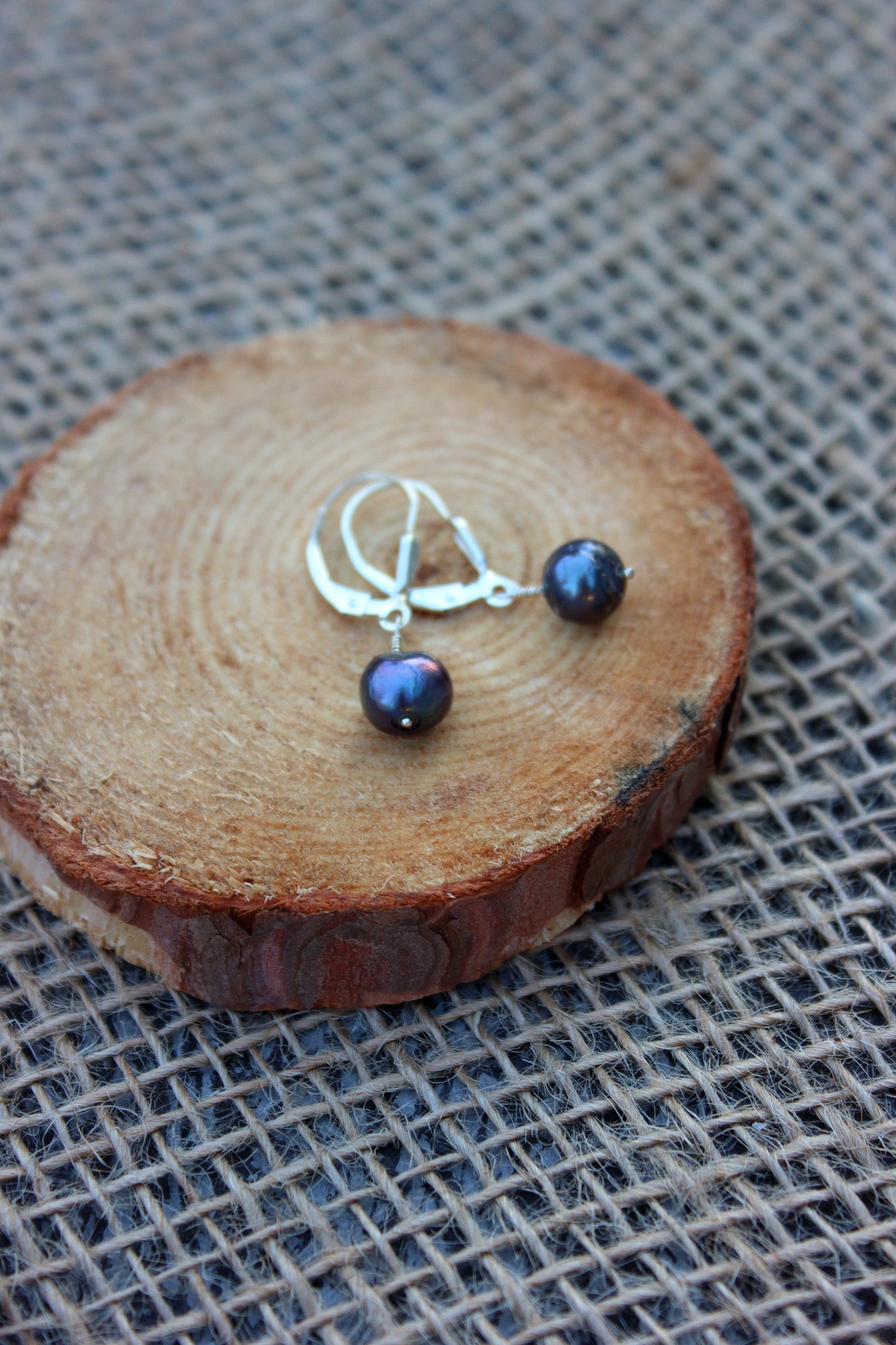 Peacock pearls on lever backs ear wires