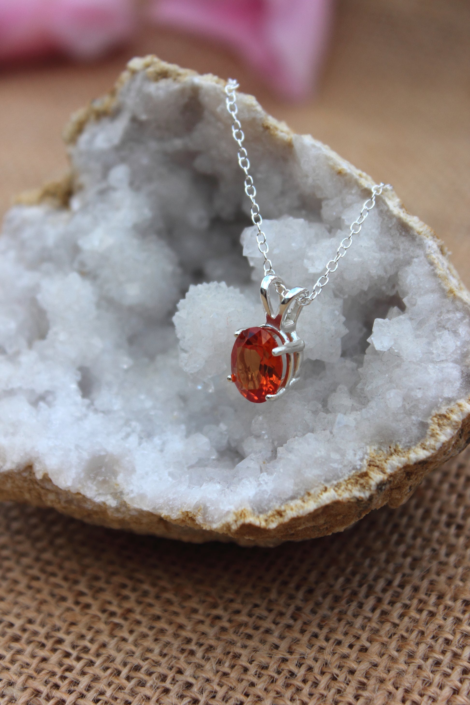 Padparadscha Sapphire Necklace