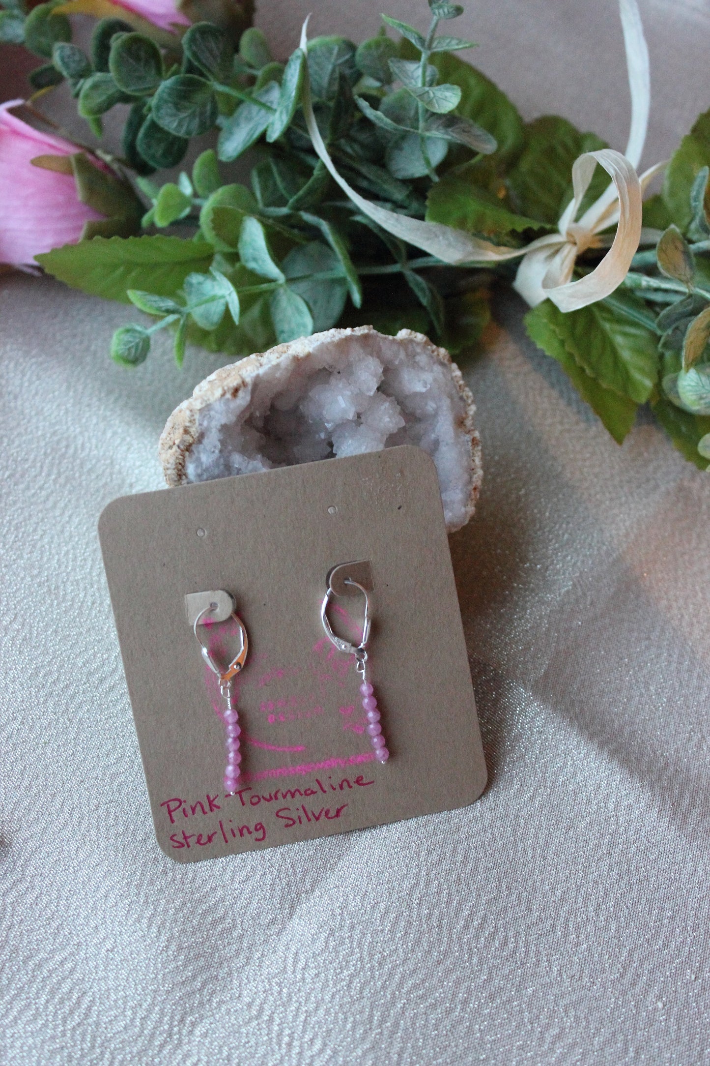 Pink Tourmaline Earrings