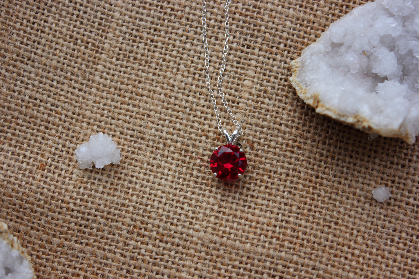 Round Cut Ruby Pendant